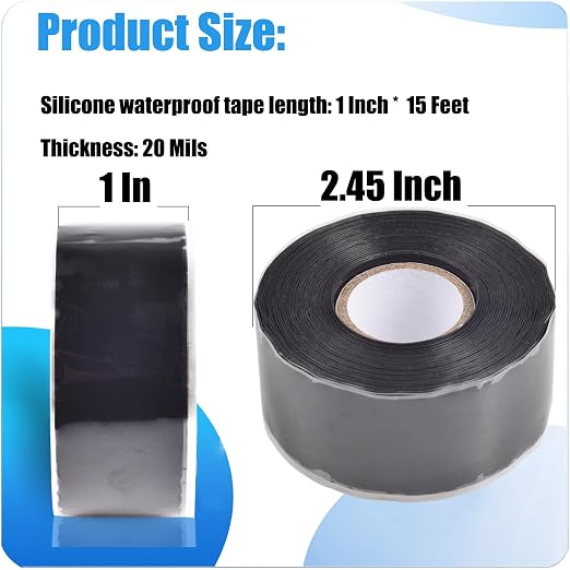 Self Fusing Silicone Tape 1 in x 15 Ft Waterproof Flexible Self Amalgamating - Image 2
