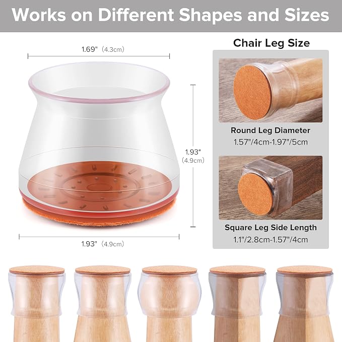 24PCS Upgraded Silicone Chair Leg Floor Protectors - Image 2