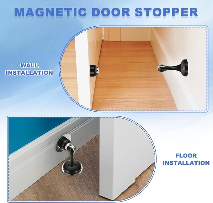 uxcell Magnetic Door Stopper, Stainless Steel Heavy Duty Door Holder, No - Image 6