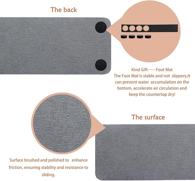 2 Pcs Water Absorbing Stone Trays, Kitchen/Bathroom Sink Soap Dish, Diatomite - Image 7