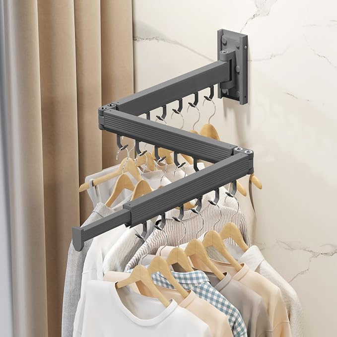 Wall Mounted Clothes Drying Rack, Laundry Drying Rack Wall Mount, Clothes Hanger - Image 4