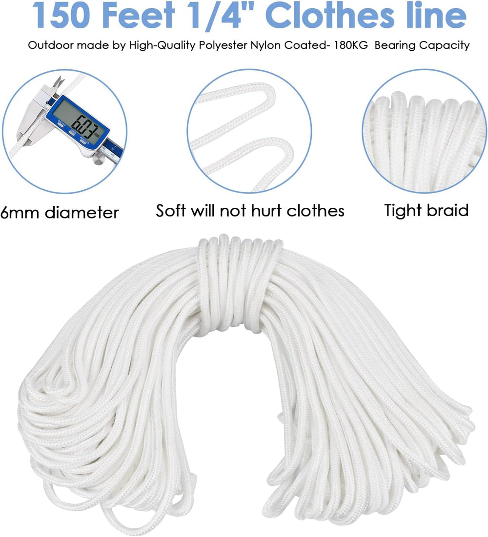 TooTaci Outdoor Clothesline Kit, 5" Nylon Clothesline Pulley Kit