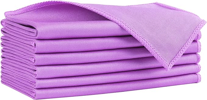 HOMEXCEL Microfiber Glass Cleaning Cloths 6 PK, Lint Free Streak Free, Reusable by HOMEXCEL