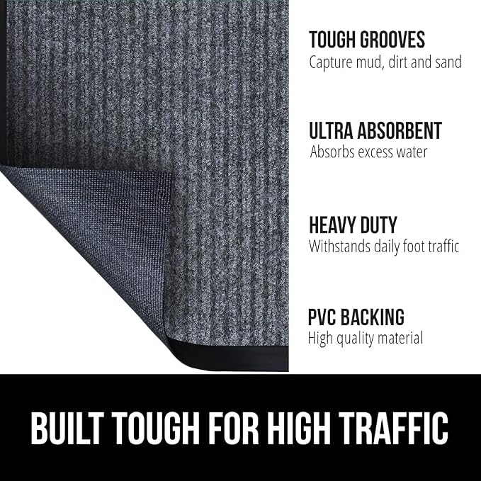 GORILLA GRIP Traffic Guard Door Mat, Heavy Duty Welcome Mats, Commercial Office - Image 2