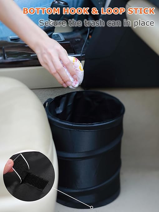 Ginsco 2Packs 2 Gallons New Leakproof Car Trash Can, Compact Trash Can Pop-up - Image 6