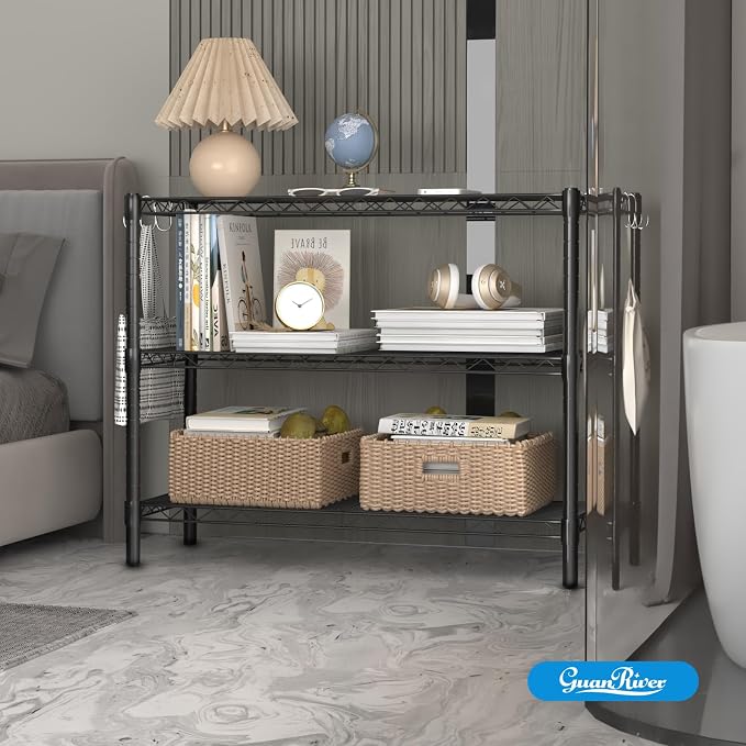 3-Shelf Adjustable Metal Shelf Wire Shelving Unit Storage Rack Display Shelf - Image 8