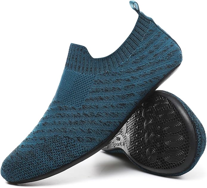 QZKDM Lightweight Slip on Grip Indoor House Slippers Barefoot Non Slip Home by QZKDM