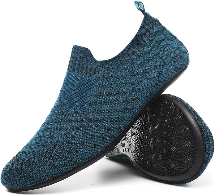 QZKDM Lightweight Slip on Grip Indoor House Slippers Barefoot Non Slip Home by QZKDM