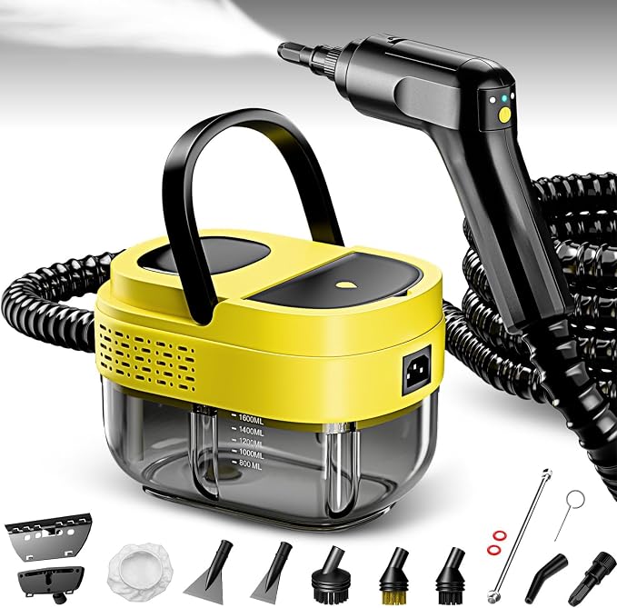 Steam Cleaner, 15s Heat-Up, 1.6L Tank, 3-Level Adjustable Handle, 2500W Steamer by Flgocexs