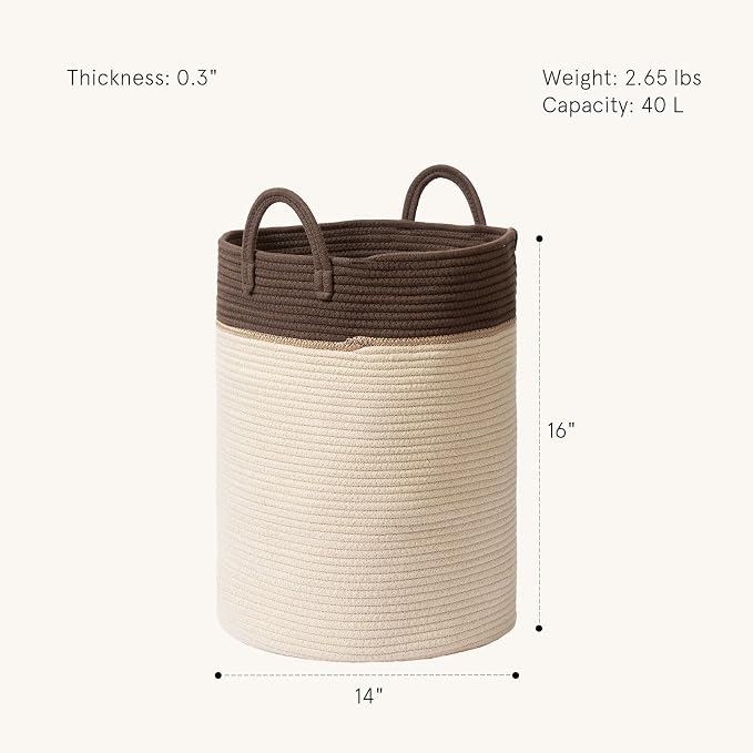 LA JOLIE MUSE Woven Basket Rope Storage Baskets - Image 4