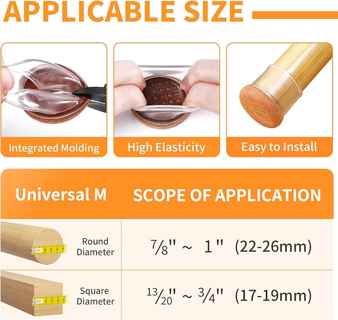 Ezprotekt 24 Pcs Clear Chair Leg Floor Protectors - Image 2