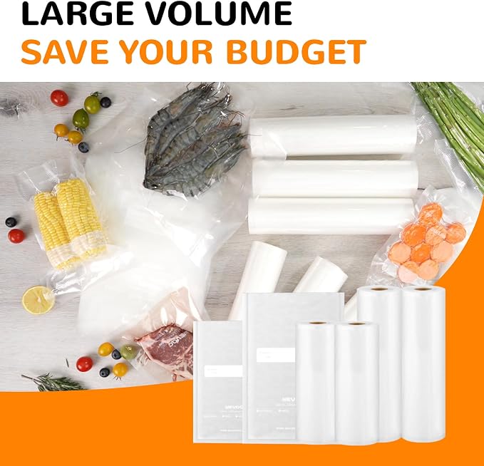 All-in-One Variety Pack Vacuum Sealer Bags & Rolls – 50x 6''x10'', 70x 8''x12'' - Image 4