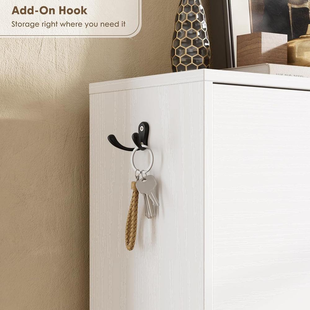 Nicetree Shoe Cabinet with 3 Flip Drawers, Narrow Shoe Organizer Cabinet, Fre...