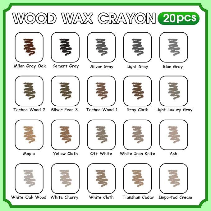 Furniture Markers Touch Up, 20 Colors Wood Filler Sticks, Wood Wax Crayons - Image 2