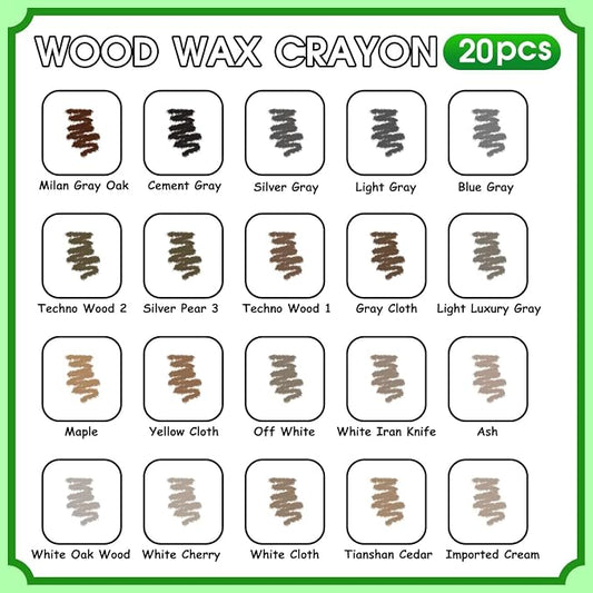 Furniture Markers Touch Up, 20 Colors Wood Filler Sticks, Wood Wax Crayons - Image 2