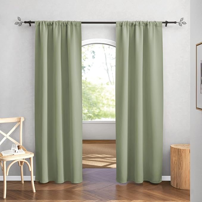 RYB HOME 84 inches Green Curtains - Image 2