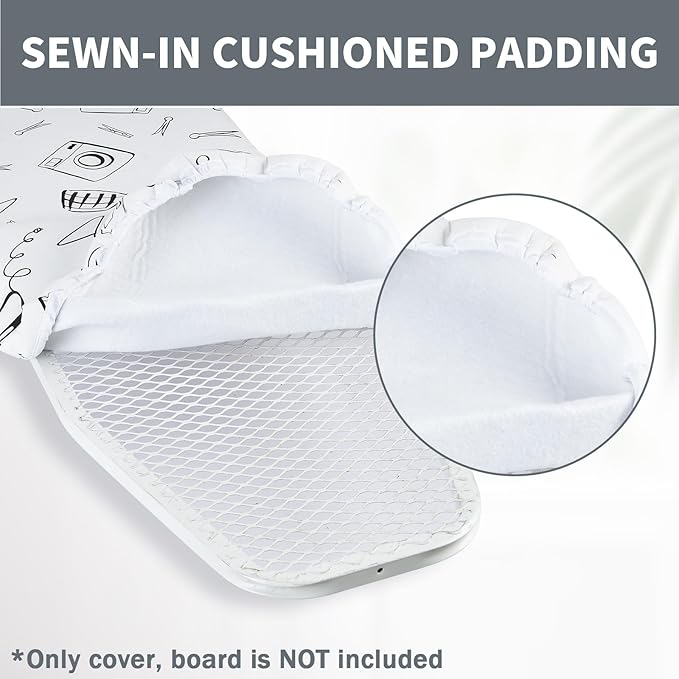 Seiritex Over The Door Ironing Board Cover 14 x 42 inch, Thick Padding and Heat - Image 4