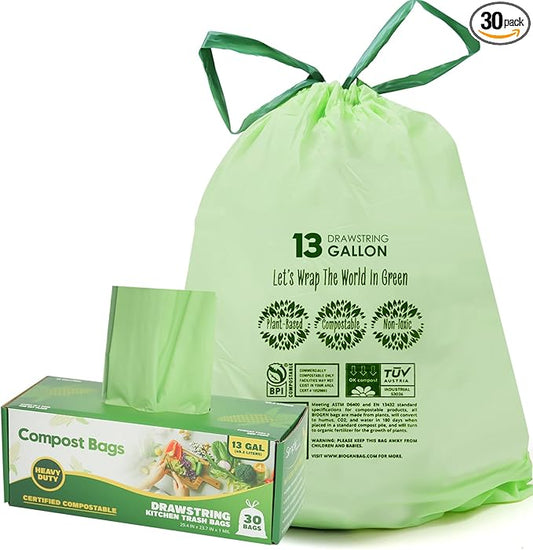10-13 Gallon Compostable Trash Bags by Mazatzal