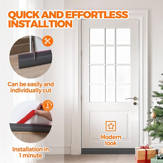 Holikme Weather Stripping 41 inch Door Draft Stopper Under Door Draft Blocker - Image 6