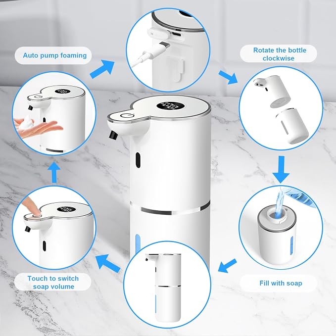 Automatic Foaming Soap Dispenser, 6 Level Adjustable Foam, Wall Mount Soap - Image 2