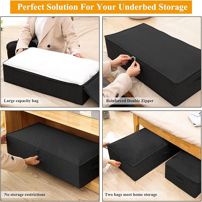 Under Bed Storage Container, 3 Pack Underbed Storage Bags - Image 9