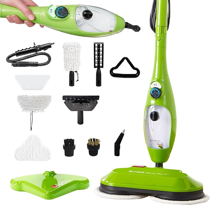 H2O X5 Dual Buff Steam Mop, 8 in 1 Handheld Steam Cleaner by H2O