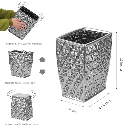 Ceramic Rectangular Small Trash Can - Image 2