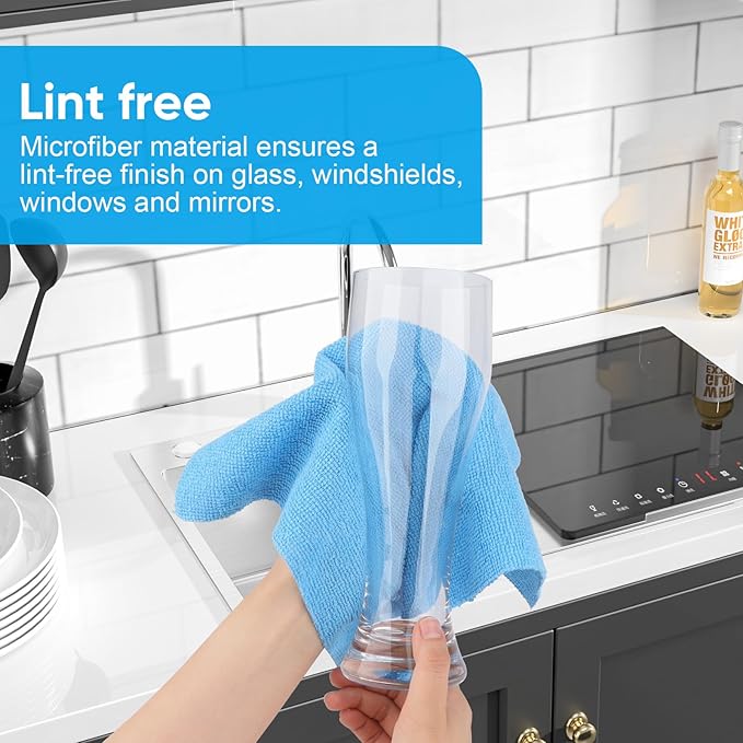 Microfiber Cleaning Cloth, 50 Sheets Shop Towels Commercial Grade Washcloths - Image 5