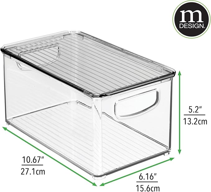 mDesign Plastic Deep Storage Bin Box Container - Image 6