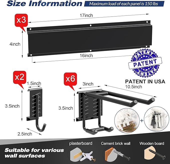 Storaboks Heavy Duty Garage Storage Rack System, Wall Mounted Tool Organizer - Image 2