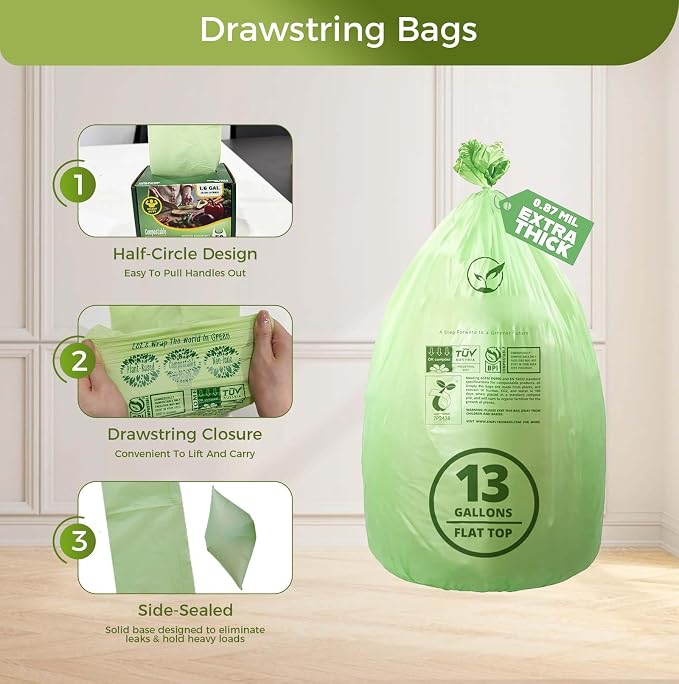 13 Gallon Compostable Trash Bags - Image 3