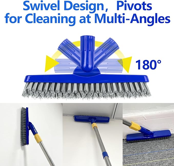 ITTAHO 2 Pack Grout Brush with Long Handle, 56.5'' Swivel Grout Cleaning Brush - Image 5
