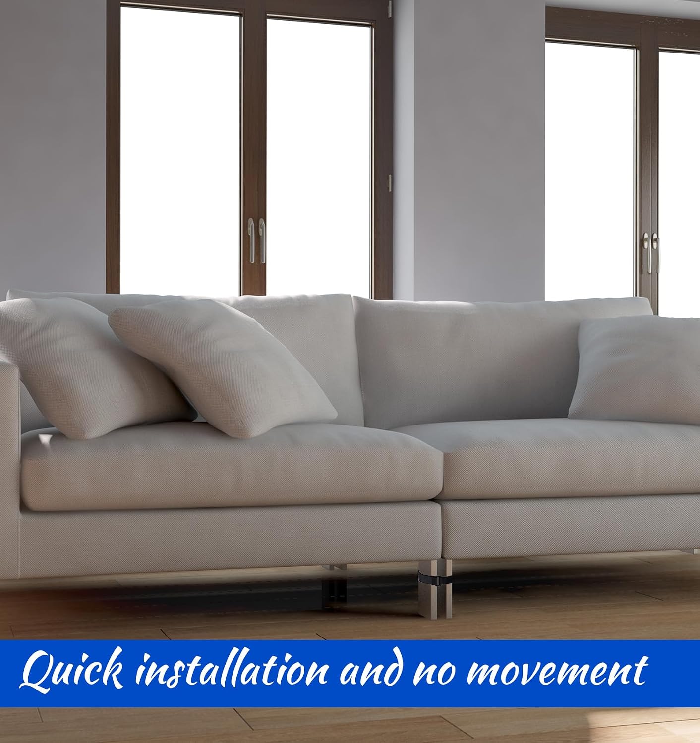 12 Pcs Sectional Sofa Strap for Couches, Heavy Duty Nylon Couch Connectors with Anti-Slip Grip, No Tools Needed to Lock Sliding Sofa Sections & Prevent Gaps