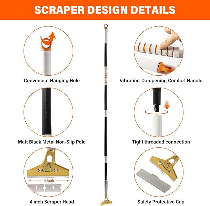 Gomake 4" Wide Razor Blade Scraper Tool - Image 4