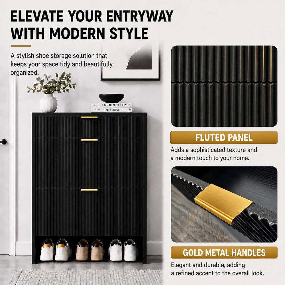 Narrow Wooden Shoe Cabinet for Entryway, Slim Entryway shoe storage cabinet