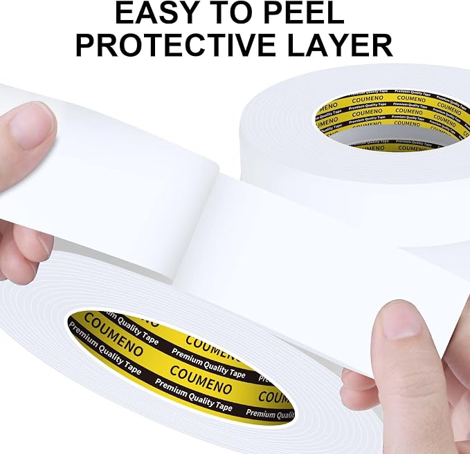 2 Pack Single-Sided Adhesive White Foam Tape, Single-Sided Sealing Strip Foam - Image 3