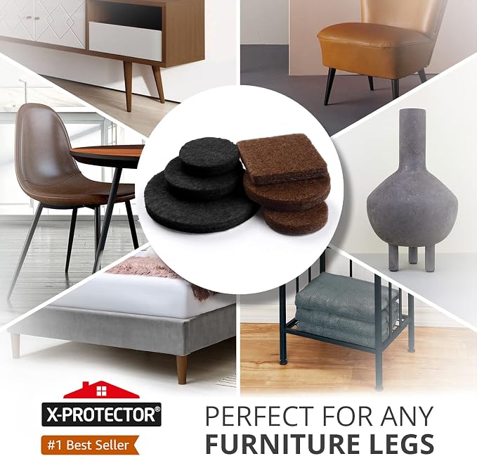 235 pcs Felt Furniture Pads Brown & Black X-Protector! Huge Quantity of - Image 2