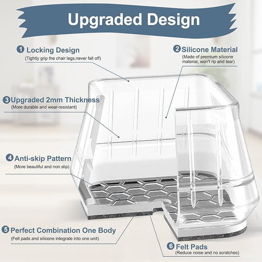24PCS Square Chair Leg Floor Protectors - Image 2