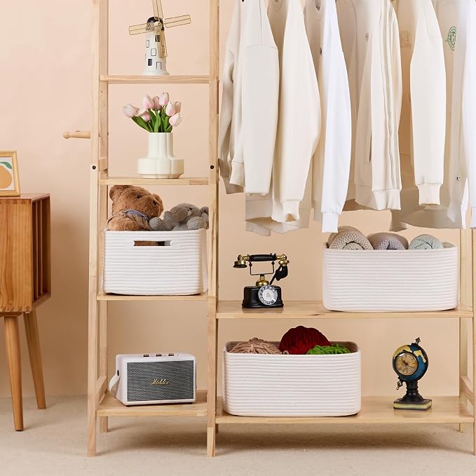 Large Storage Baskets for Organizing, Closet Shelf Baskets for Clothes Blanket - Image 3
