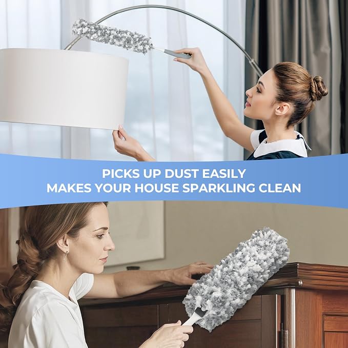 Microfiber Duster with an Extra Washable and Reusable Duster Head, Microfiber - Image 3