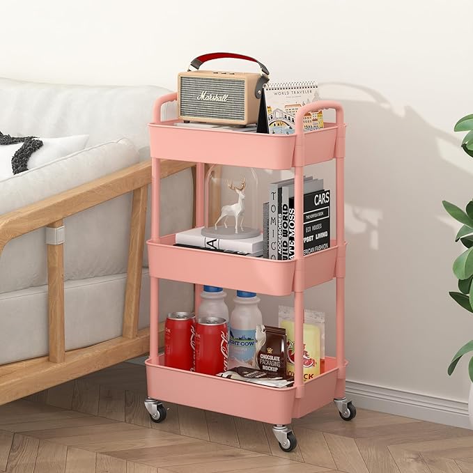 Sywhitta 3-Tier Plastic Rolling Utility Cart - Image 3