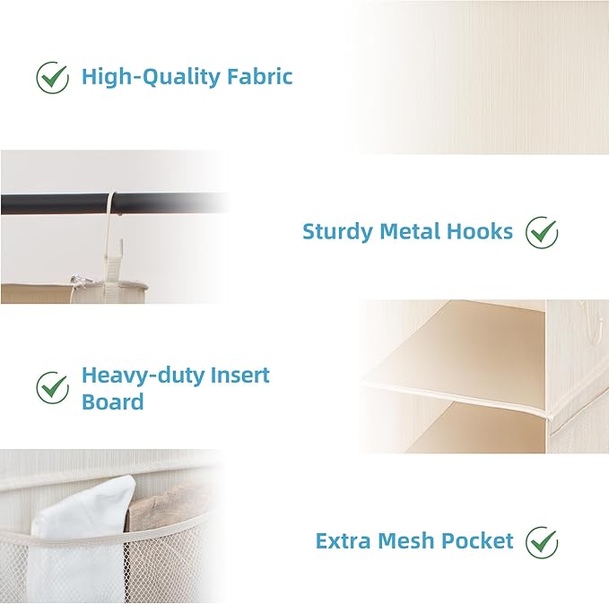 StorageWorks 6-Shelf Jumbo Closet Organizers, Two 3-Shelf Separable Hanging - Image 4