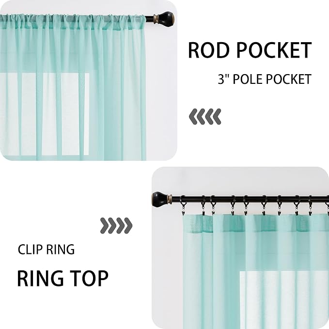 Tollpiz Sheer Curtains Closet Linen Textured Curtain Sheers Doorway Light - Image 5