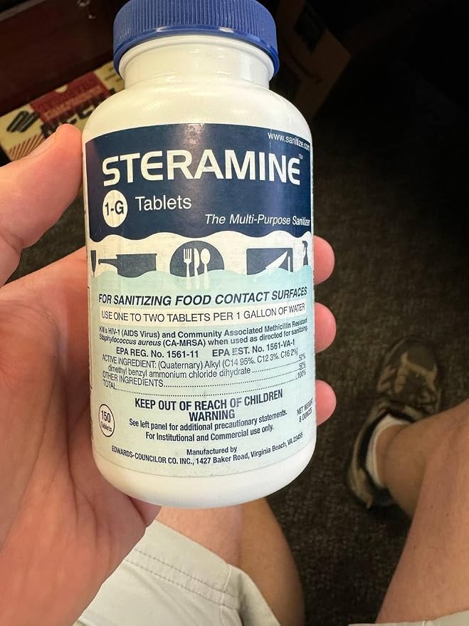 6 Bottles Steramine Sanitizer Tablets w/15 QT-10 Test Strip - Image 4