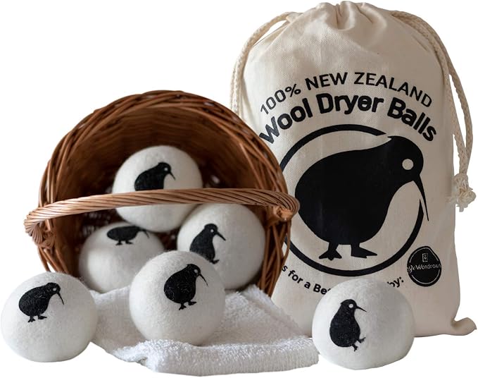 Wool Dryer Balls XL, 100% New Zealand Organic Wool by BEWONDROUS
