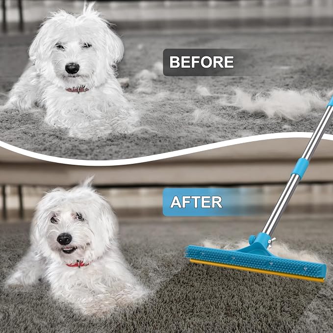 3 in 1 Carpet Rake for Pet Hair Removal, Reusable Pet Hair Remover Broom - Image 5