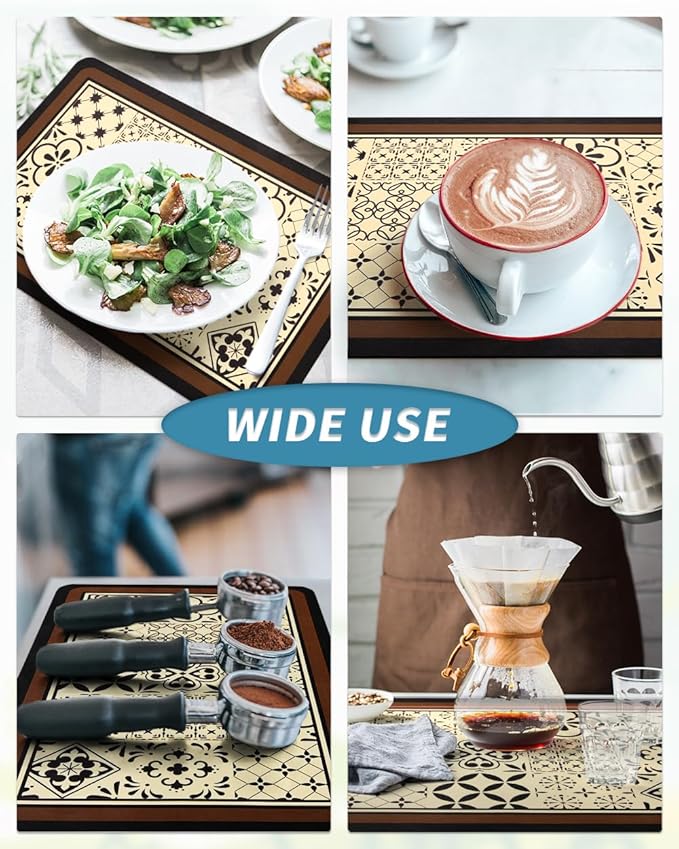 AMOAMI Coffee Mat Hide Stain Rubber Backed Absorbent Dish Drying Mat - Image 6