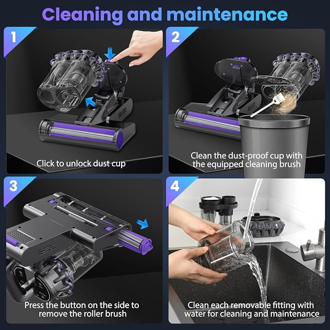 Mattress Vacuum Cleaner, 16Kpa Bed Vacuum Vleaner 253.7nm UV-C Light, 145°F Heat - Image 7