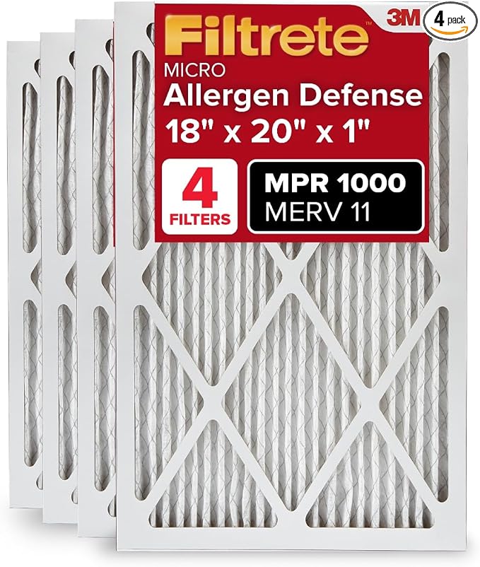 Filtrete 18x20x1 AC Furnace Air Filter, MERV 11, MPR 1000, Micro Allergen by Filtrete