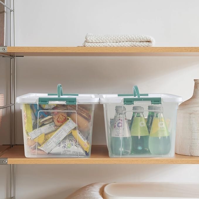 6-Pack Clear Latch Storage Box, 14 L Plastic Storage Bin - Image 6